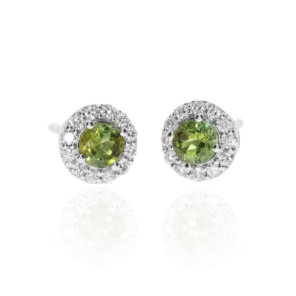 Nanna Peridot Diamond Cluster Earrings Heidi Kjeldsen Jewellery ER6006 white1