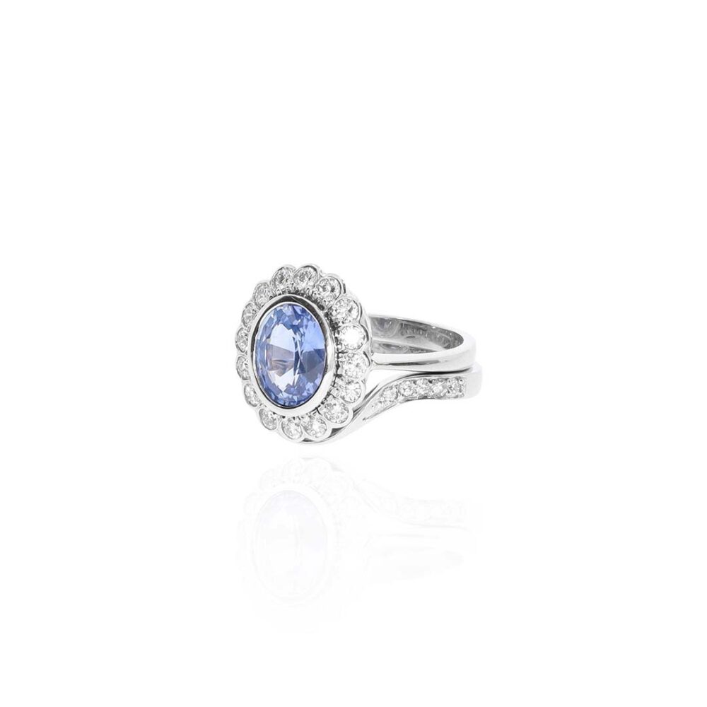 Sara Ceylon Sapphire Ring Diamond Shaped Ring Heidi Kjeldsen Jewellery R4983 R4984 white