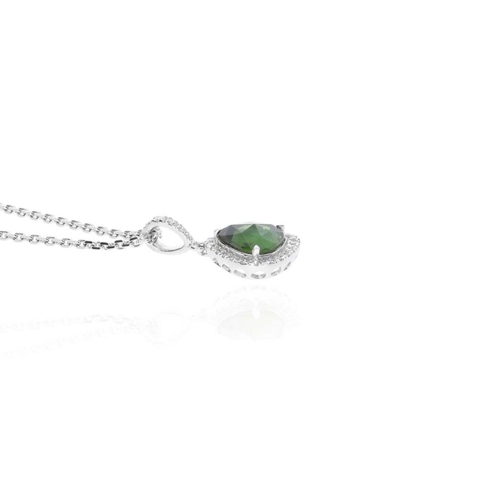 Sara Green Sapphire Diamond Cluster Pendent Heidi Kjeldsen Jewellery P1721 side