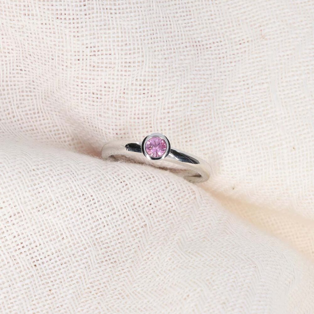 Sara Pink Sapphire Stacking Ring Heidi Kjeldsen Jewellery R5005 still