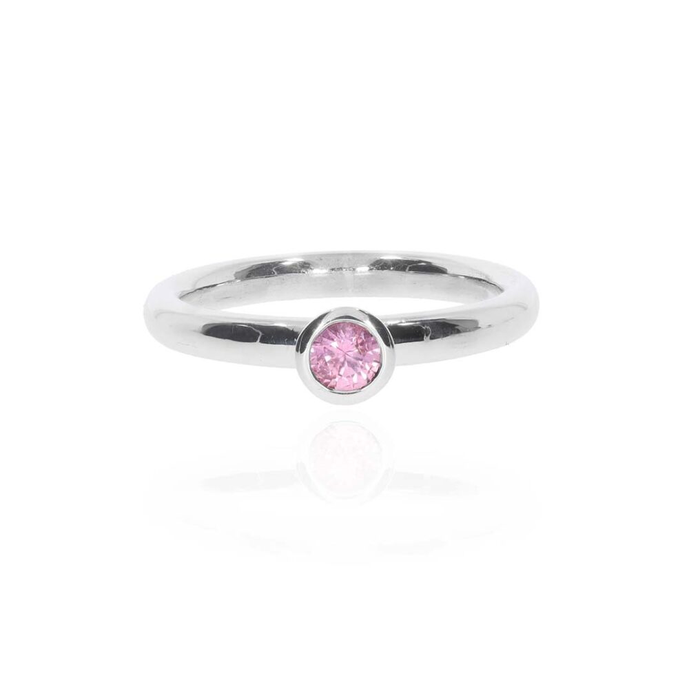 Sara Pink Sapphire Stacking Ring Heidi Kjeldsen Jewellery R5005 white