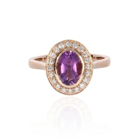 Viola Amethyst Diamond Rose Gold Ring Heidi Kjeldsen Jewellery R4977 white1