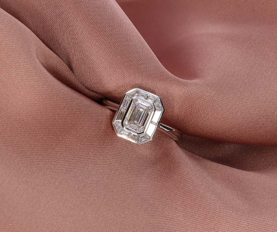 Laboratory Grown Emerald cut Diamond Ring Heidi Kjeldsen Jewellery R1875 Still