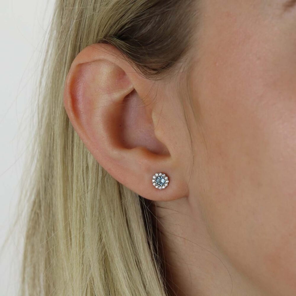 Asta Aquamarine Cluster Earrings Heidi Kjeldsen Jewellers ER4977 ER6053 model
