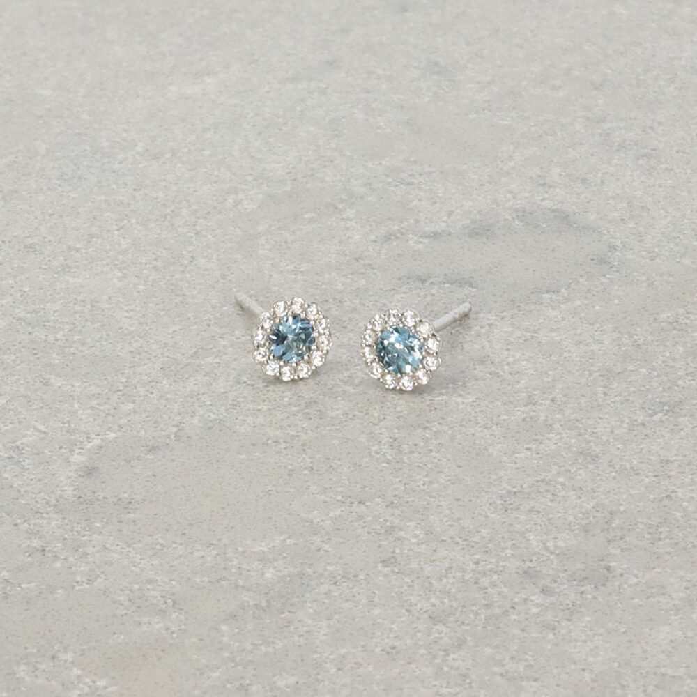 Asta Aquamarine Cluster Silver Earrings Heidi Kjeldsen Jewellery ER4977 ER6053 still
