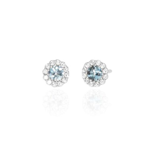 Asta Aquamarine Cluster Silver Earrings Heidi Kjeldsen Jewellery ER4977 ER6053 white