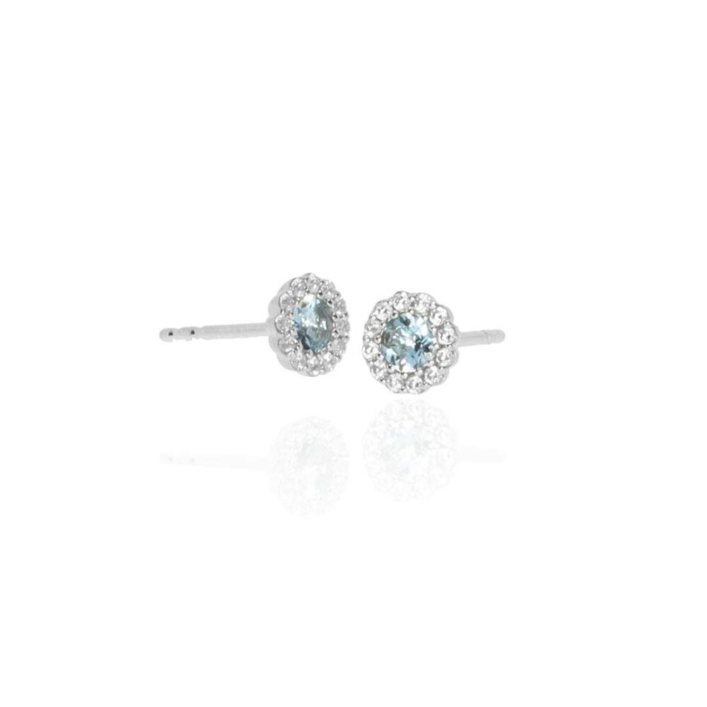 Asta Aquamarine Cluster Silver Earrings Heidi Kjeldsen Jewellery ER4977 ER6053 white1