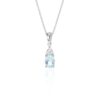 Asta Aquamarine and Silver Pendant Heidi Kjeldsen jewellers P1581 P1748 hanging