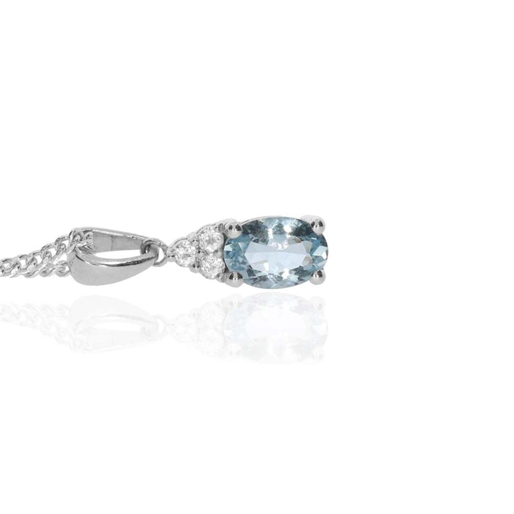 Asta Aquamarine and Silver Pendant Heidi Kjeldsen jewellers P1581 P1748 side