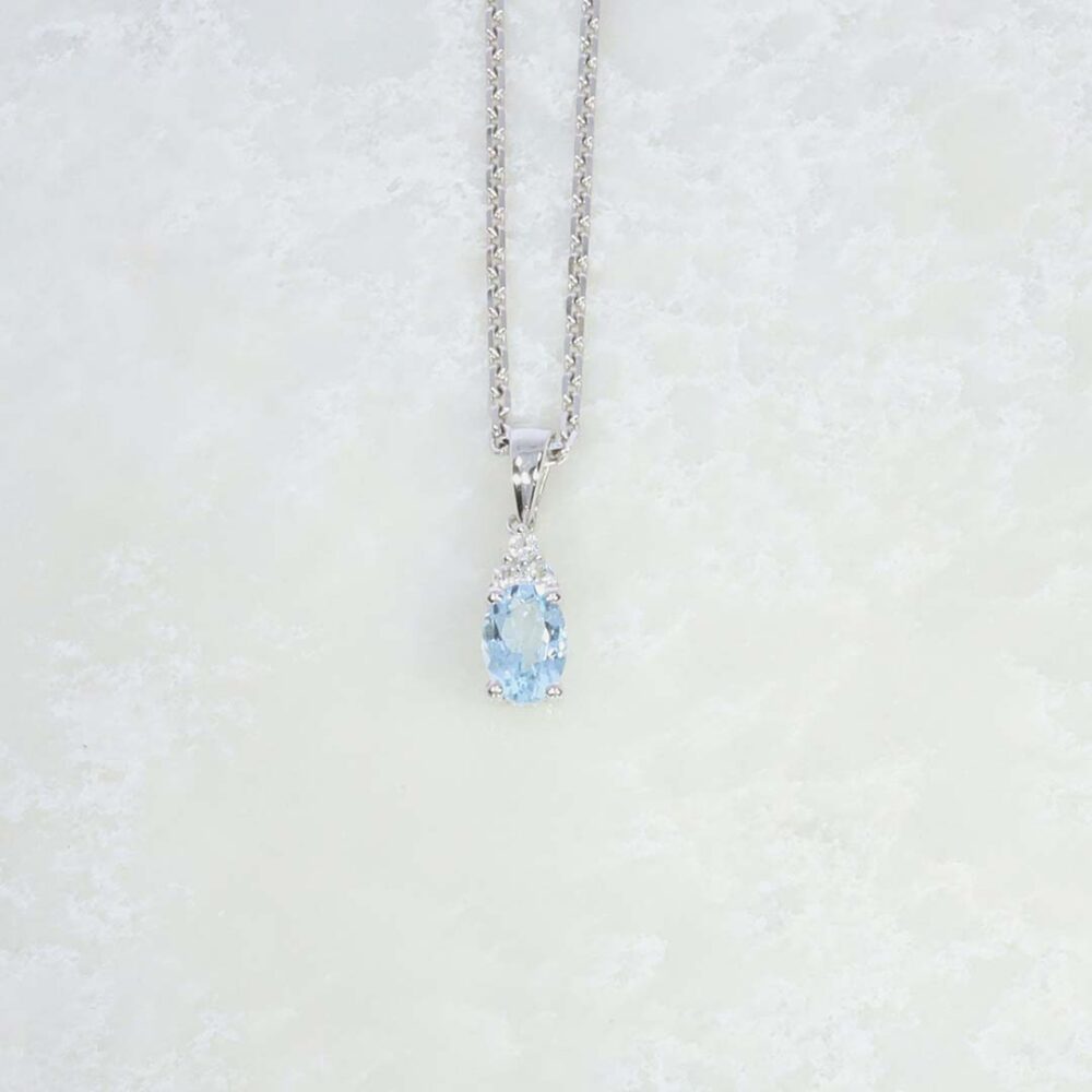 Asta Aquamarine white Topaz Pendant Heidi Kjeldsen Jewellery P1581 P1748 stll