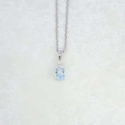 Asta Aquamarine white Topaz Pendant Heidi Kjeldsen Jewellery P1581 P1748 stll