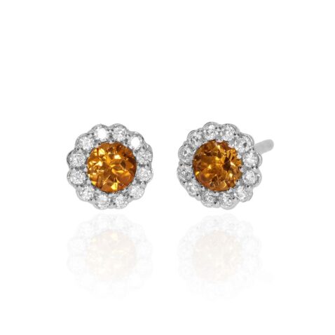 Dorit Citrine Cluster Silver Earrings Heidi Kjeldsen Jewellery ER4983 ER6054 white1