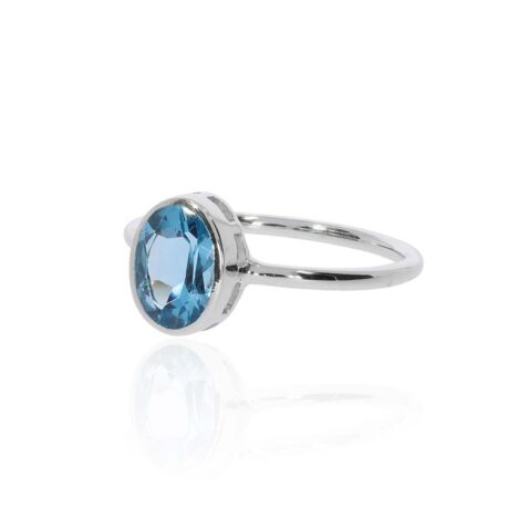 Freja Blue Topaz Oval Silver Ring Heidi Kjeldsen Jewellery R1867 R5015 side