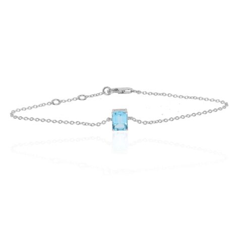 Freja Blue Topaz and Octogen Claw Set Bracelet Heidi Kjeldsen Jewellers BL4155 BL4176 white1