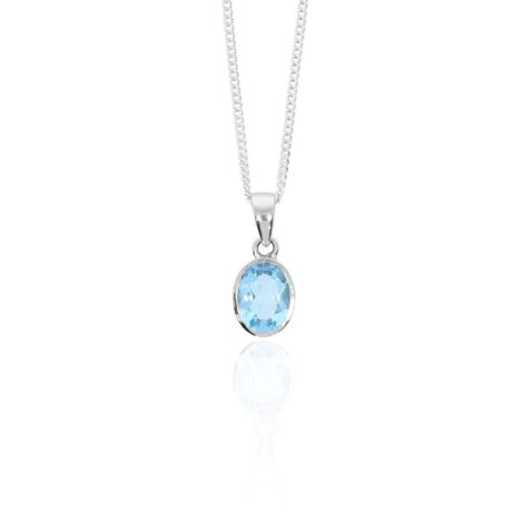 Freja Blue Topaz and Silver Pendant Heidi Kjeldsen Jewellers P1598 P1744 white