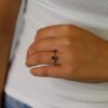 Lisbet Garnet White Topaz Ring Heidi Kjeldsen Jewellery model R1849 R5020