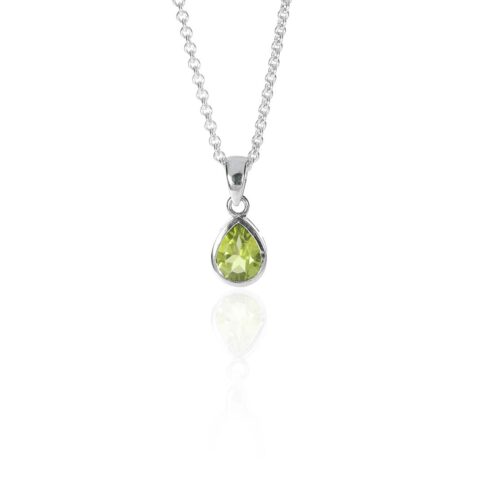 Nanna Peridot Pear Pendant Heidi Kjeldsen Jewellers P1608 P1747 hanging