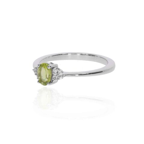 Nanna Peridot White Topaz Silver Ring Heidi Kjeldsen Jewellery R1846 R5021 side