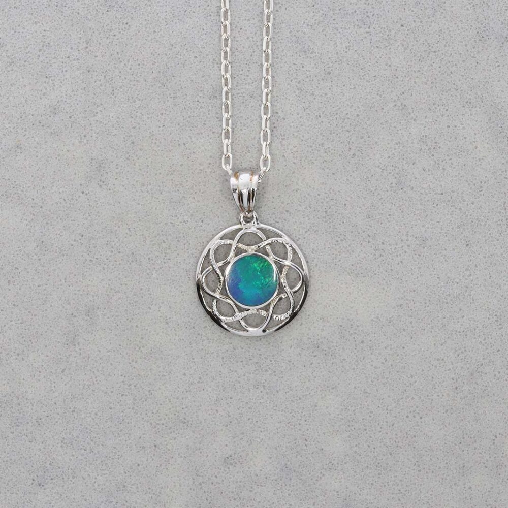 Per Opal Celtic Silver Pendant Heidi Kjeldsen jewellery P1714 still