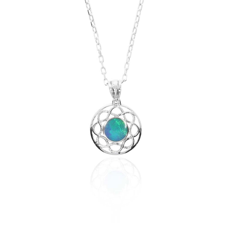 Per Opal Celtic Silver Pendant Heidi Kjeldsen jewellery P1714 white