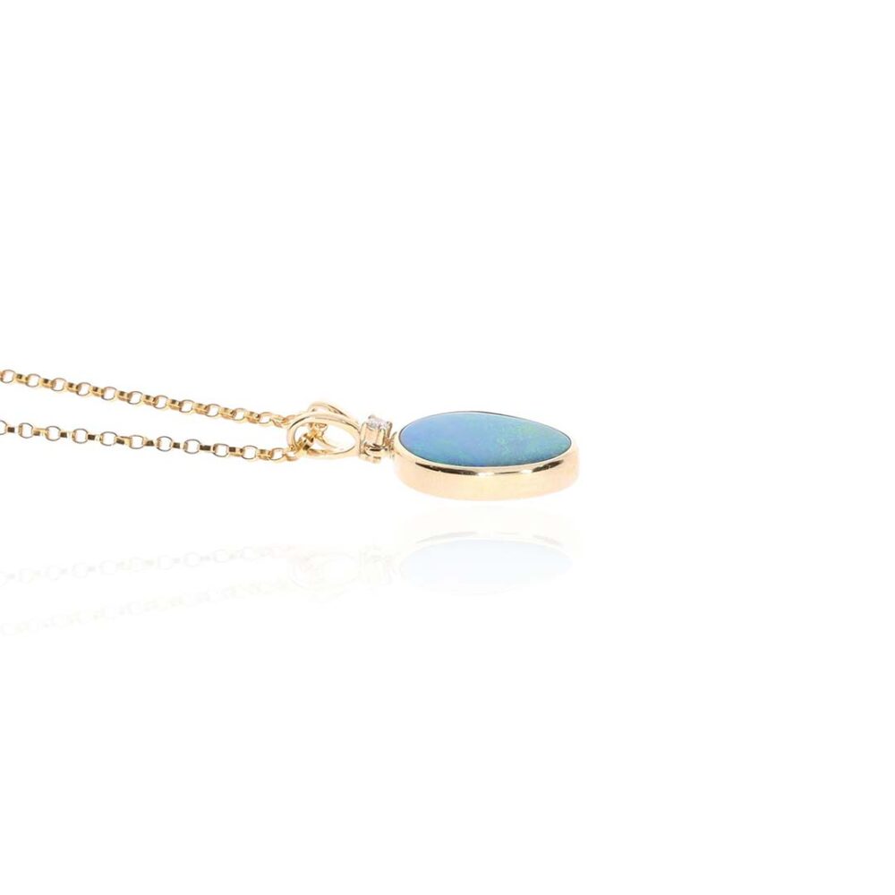 Per Opal Gold Pendant Heidi Kjeldsen jewellery P1717 white