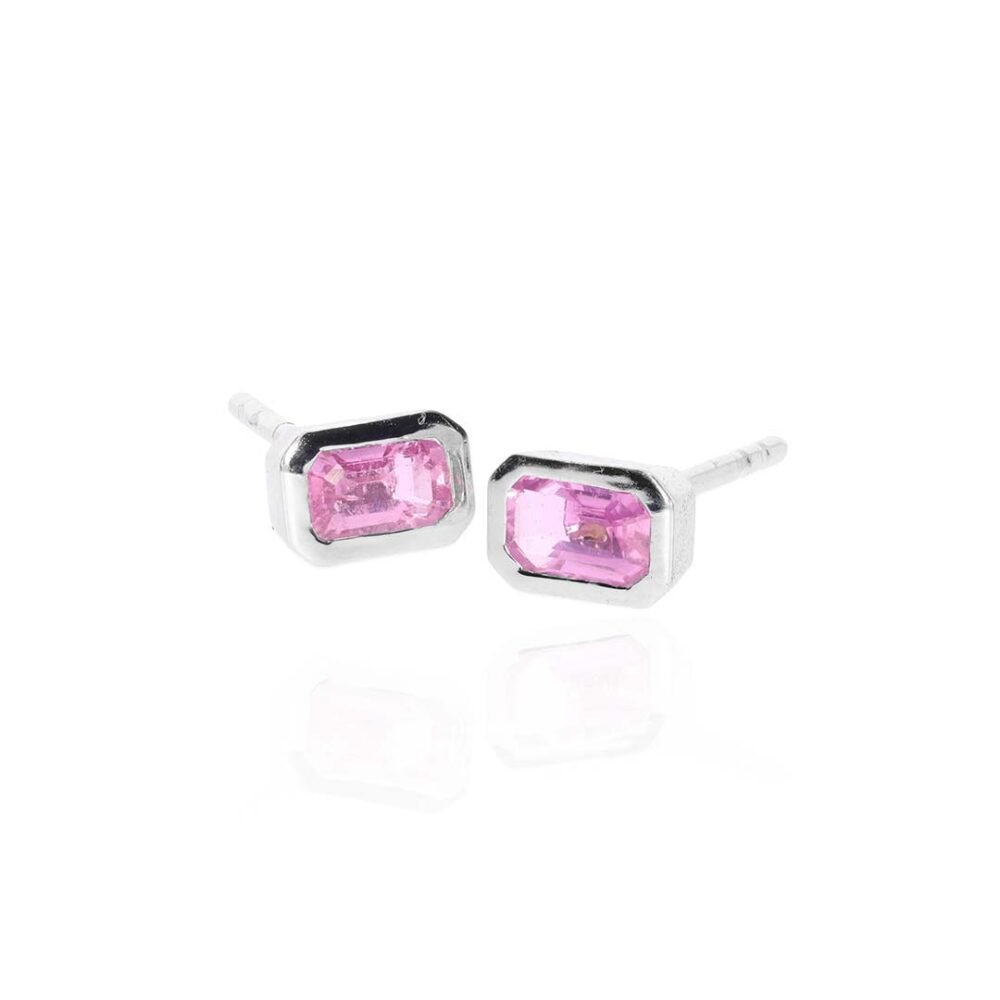 Sara Pink Sapphire Earrings Heidi Kjeldsen Jewellery ER6011 white