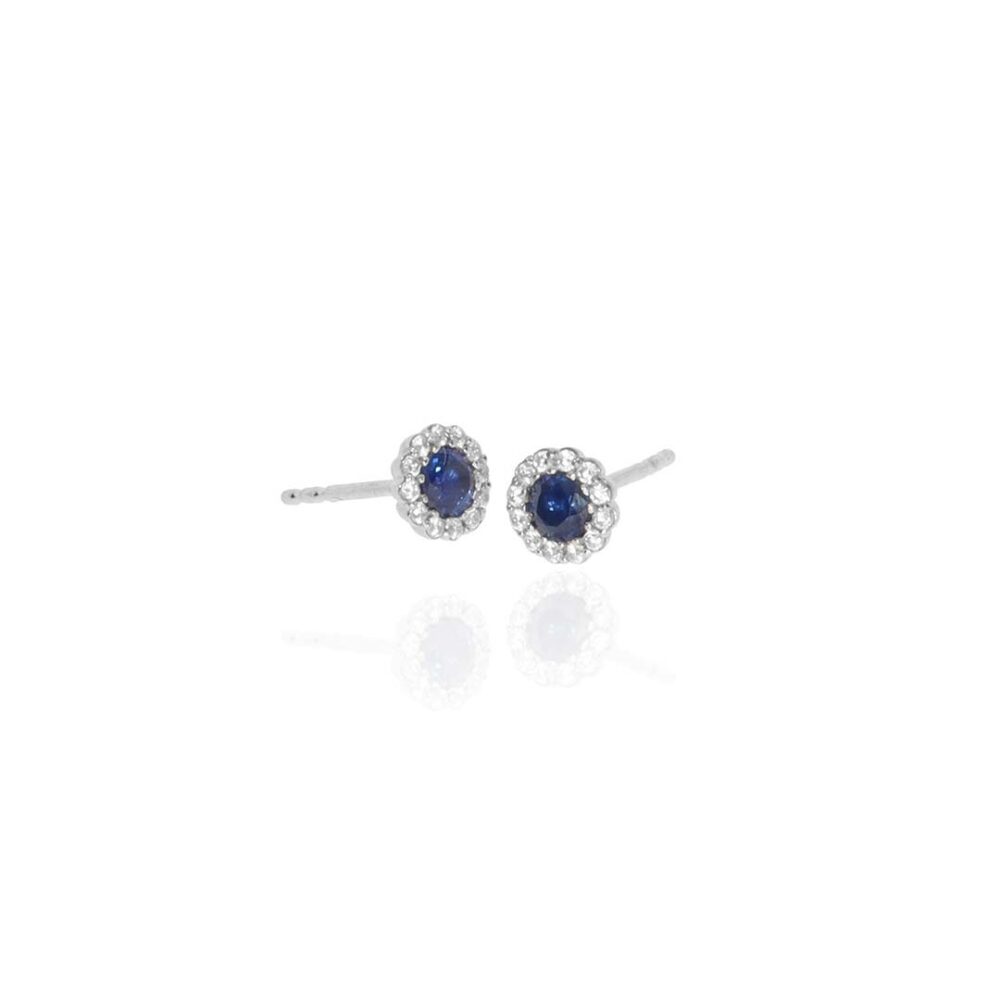 Sara Sapphire Silver Cluster Earrings Heidi Kjeldsen Jewellery ER4981 ER6056 white1