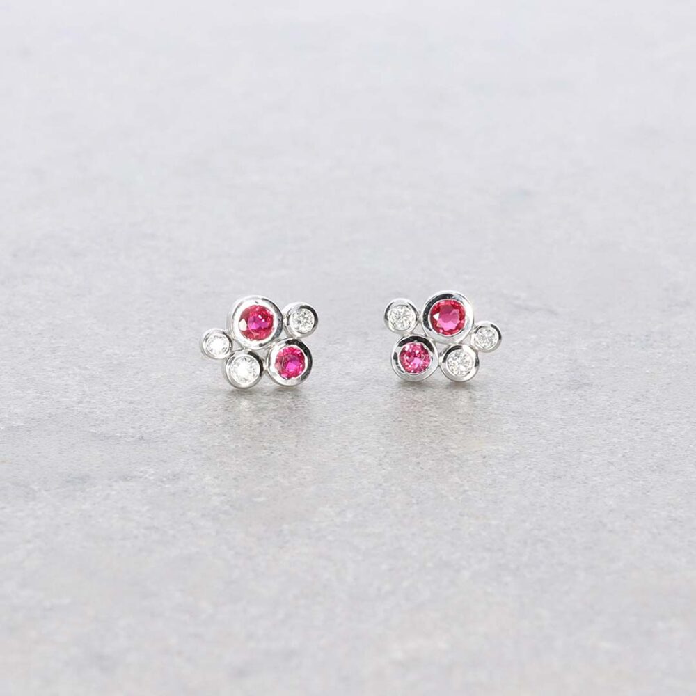 Trine Ruby Diamond Bubble Earrings Heidi Kjeldsen Jewellery ER6007 still