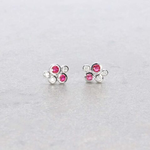 Trine Ruby Diamond Bubble Earrings Heidi Kjeldsen Jewellery ER6007 still