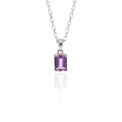 Viola Amethsyt and Silver Pendant Heidi Kjeldsen Jewellery P1612 P1742 hanging