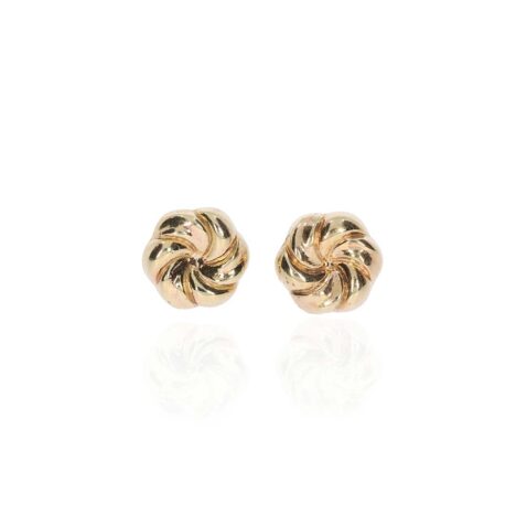 Eliza 9ct Yellow Gold Floral Swirl Earrings Heidi Kjeldsen Jewellery ER5069 white