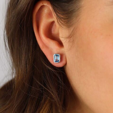 Freja Blue Topaz Rub Over Earrings Heidi Kjeldsen Jewellers ER4886
