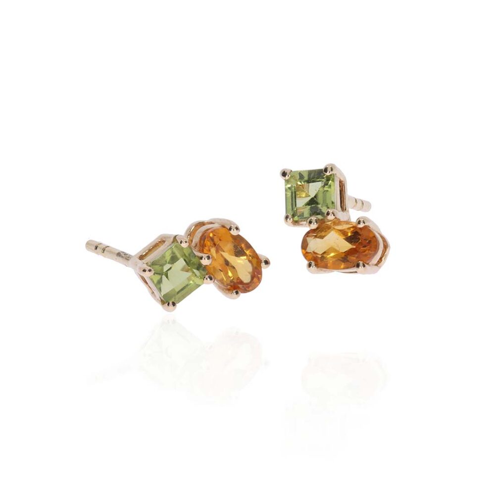 Nanna Heidi Kjeldsen Jewellery Peridot Citrine Earrings ER5091 white