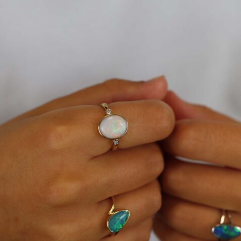 Per Opal and Diamond Ring Heidi Kjeldsen Jewellers R4989