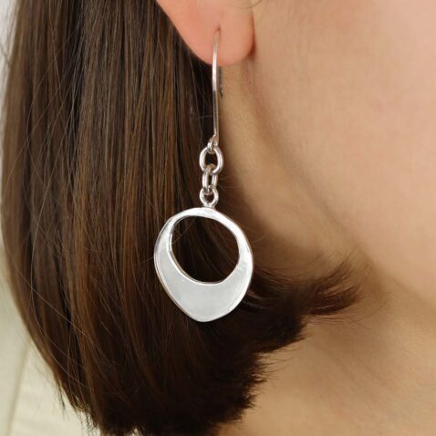 Pre Loved Sterling Silver Circle Drop Earrings Heidi Kjeldsen Jewellers PLER0009