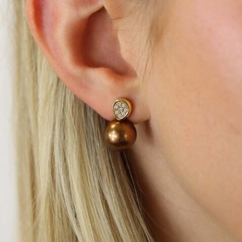 Dorit Chocolate Tahitian Pearl Diamond Earrings Heidi Kjeldsen Jewellers ER5037 (1)