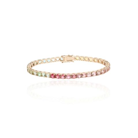 Dorit Multi Coloured Tourmaline Tennis Bracelet Heidi Kjeldsen Jewellery B2173 white