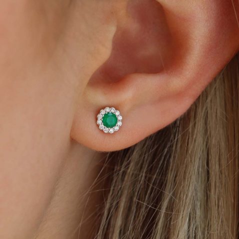 Jette Emerald Cl.uster Earrings Heidi Kjeldsen Jewellers ER6055 (1)