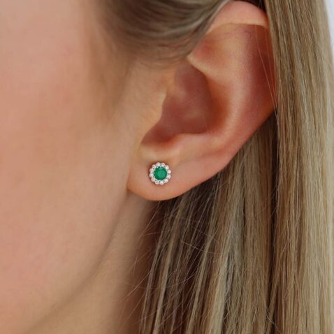 Jette Emerald Cl.uster Earrings Heidi Kjeldsen Jewellers ER6055