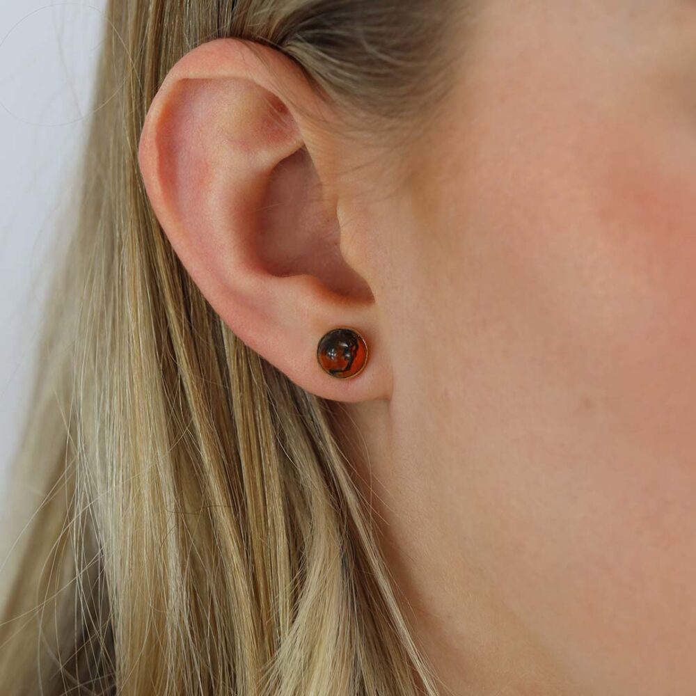 Naja Red and Green Moss Agate Earrings Heidi Kjeldsen Jewellers ER5103