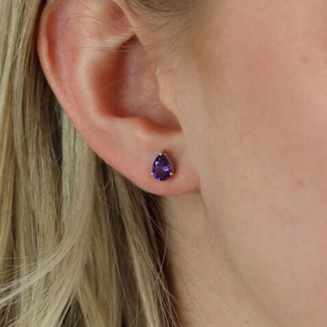 Viola Amethyst Pear Shaped Silver Earrings Heidi Kjeldsen Jewellers ER6057 (1)