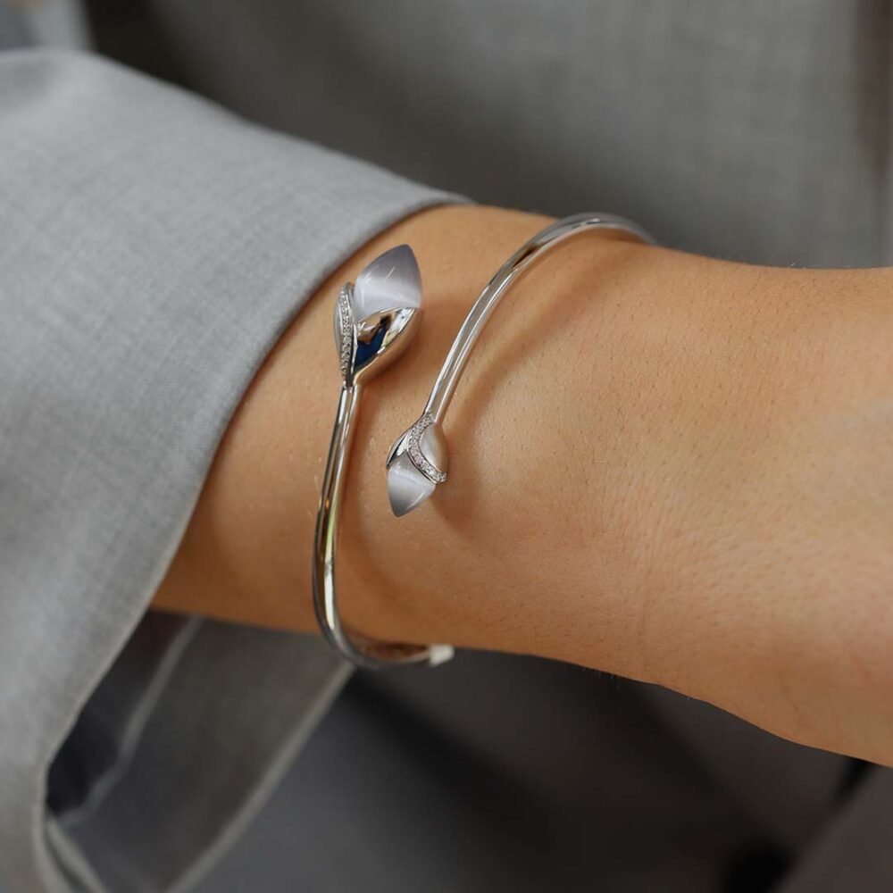 Fei Liu Grey Magnolia Bangle Heidi Kjeldsen Jewellers BL1402