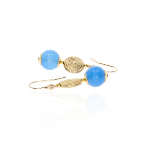 Naja Blue Agate Drop Earrings Heidi Kjeldsen Jewellery ER6046 white