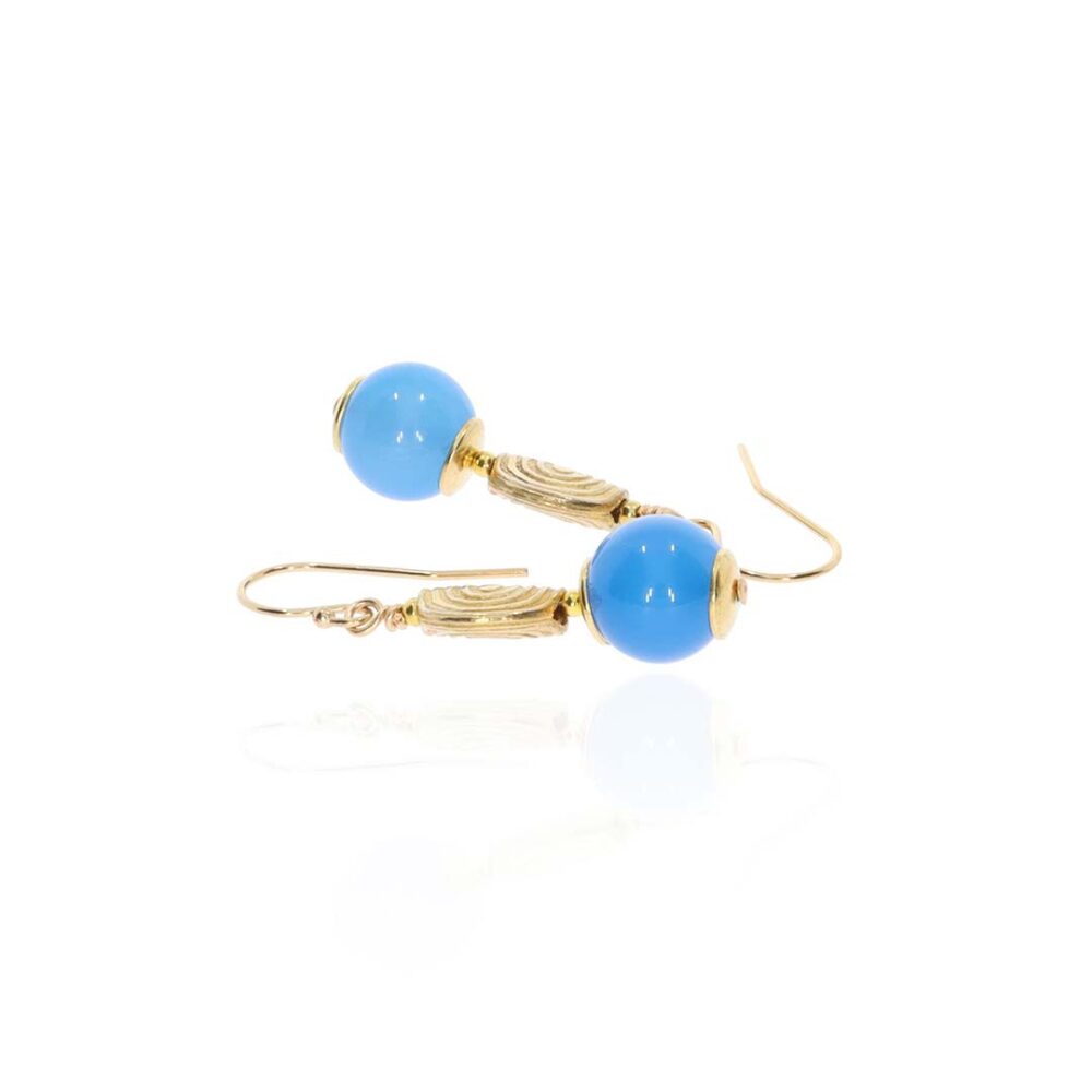 Naja Blue Agate Drop Earrings Heidi Kjeldsen Jewellery ER6046 white1