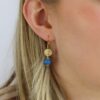 Naja Blue Agate Gold Filled Disk Drop Earrings Heidi Kjeldsen Jewellers ER6046