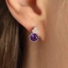 Amethyst and Diamond Earrings By Heidi Kjeldsen jewellery ER4745 Model 3
