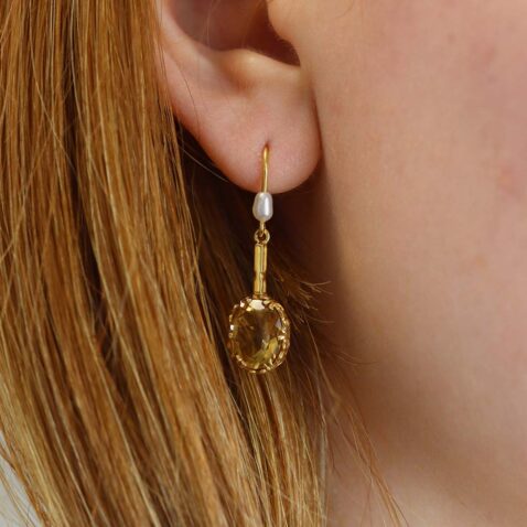 Citrine And Gold Earrings Heidi Kjeldsen Jewellery ER2574 model2