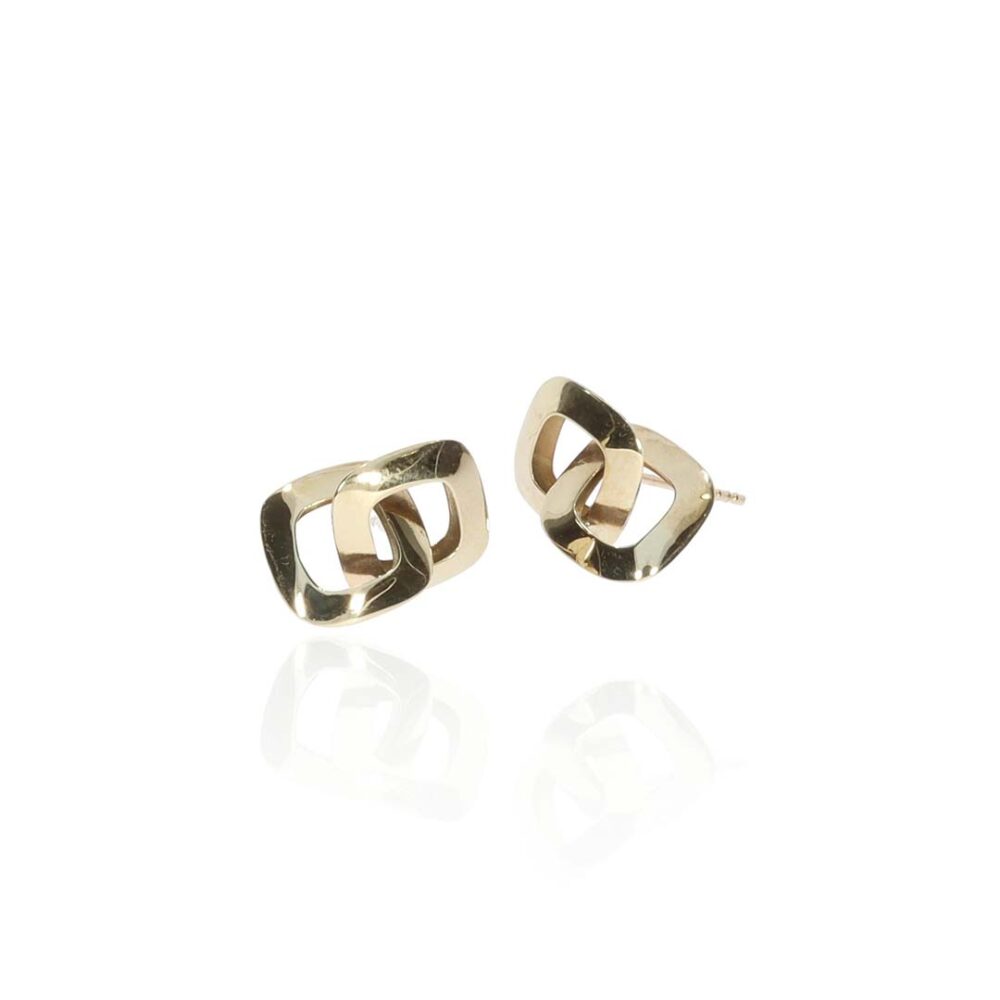 Eliza 9ct Yellow Gold Square Drop Earrings Heidi Kjeldsen Jewellery ER6019 white
