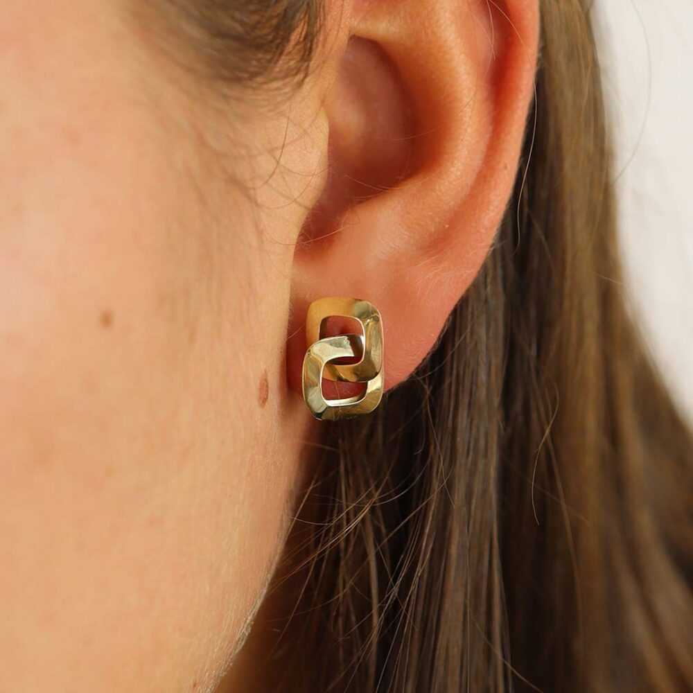 Eliza Gold Interlocking Stud Earrings Heidi Kjeldsen Jewellers ER6019