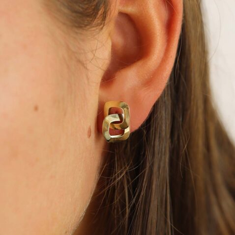 Eliza Gold Interlocking Stud Earrings Heidi Kjeldsen Jewellers ER6019